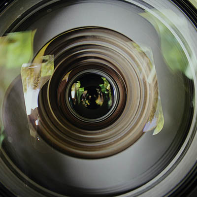 Close up of camera lens