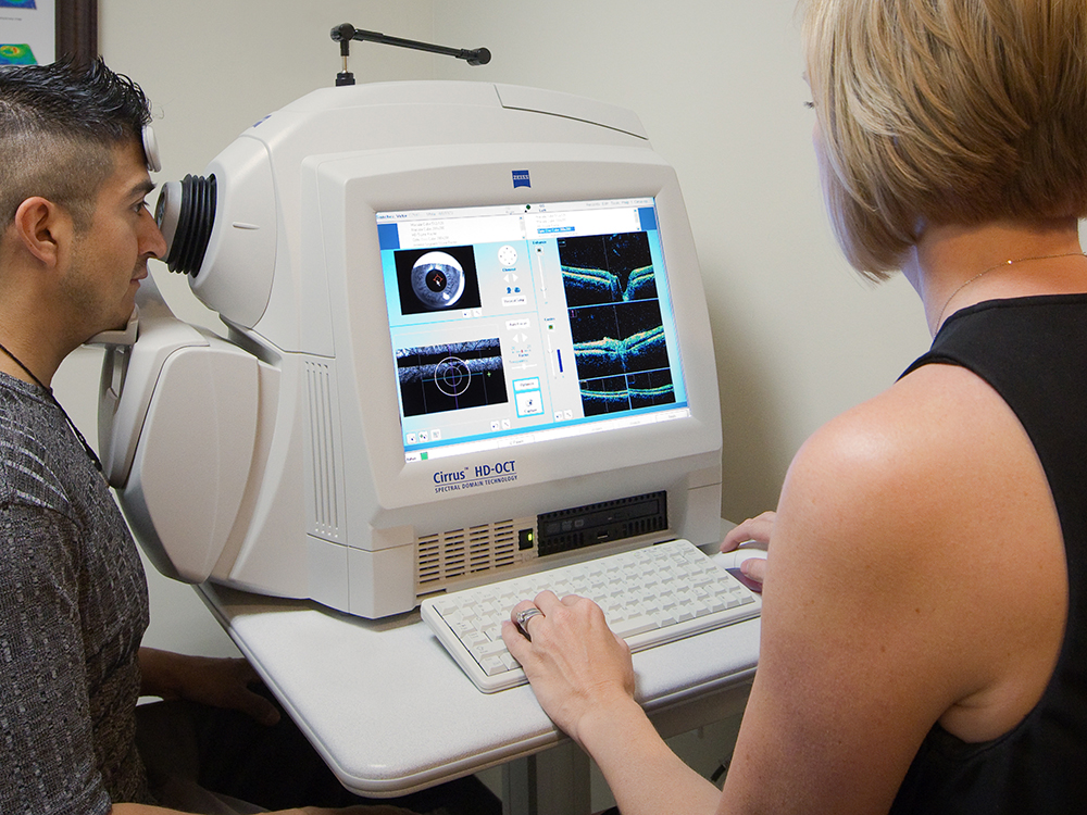 Woman Scanning for Signs of Diabetic Retinopathy