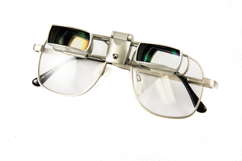Sightscope bioptic glasses flipped down