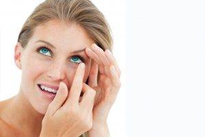 attractive blond putting in contact lens lake forest ca