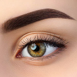Close-up of woman's hazel eye