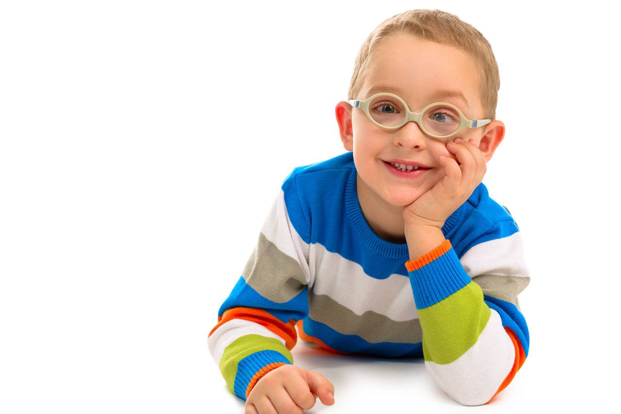 Cute smiling boy with glasses