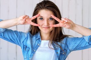 Eye care, Happy girl with contact lens in Kissimmee & Lakeland, FL