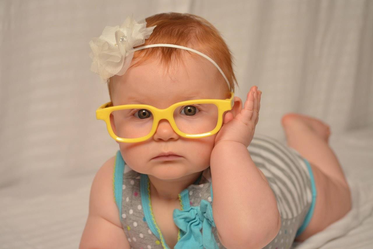 baby girl yellow glasses