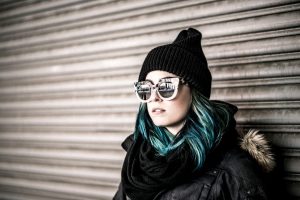 girl blue hair sunglasses 1280x853