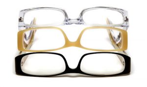 three pairs of glasses