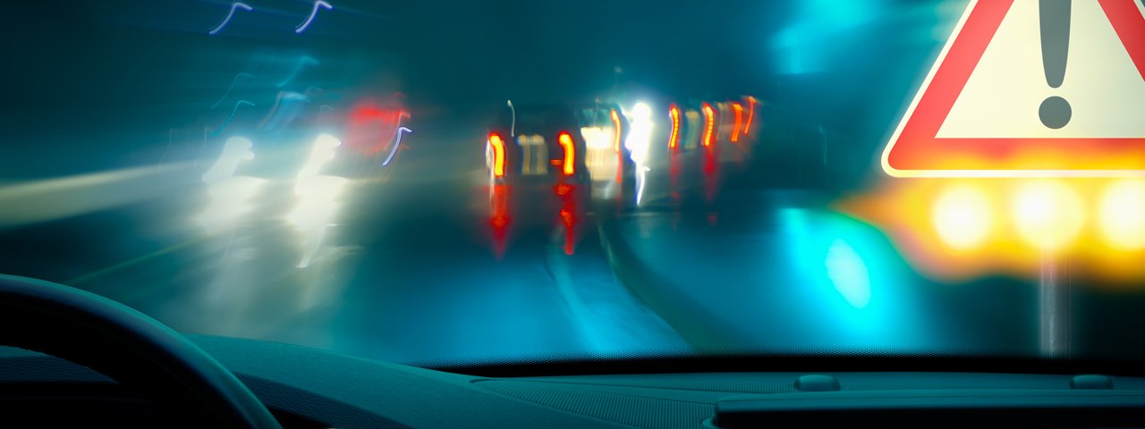blurry night driving