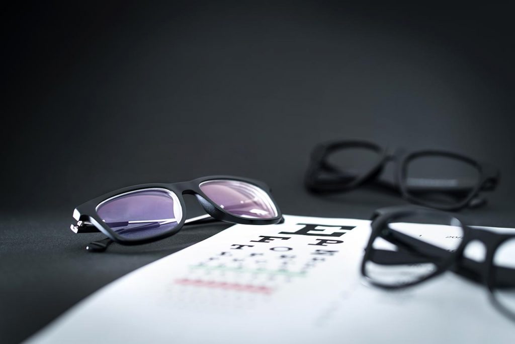Glasses On Eye Exam Test Chart