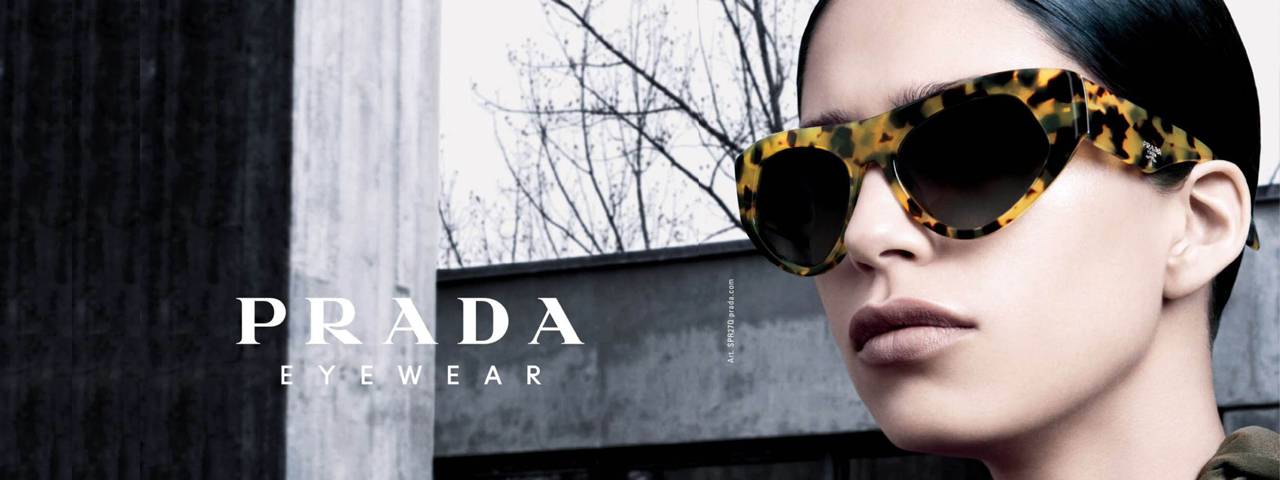 Woman Wearing Prada Designer Eyeglass Frames