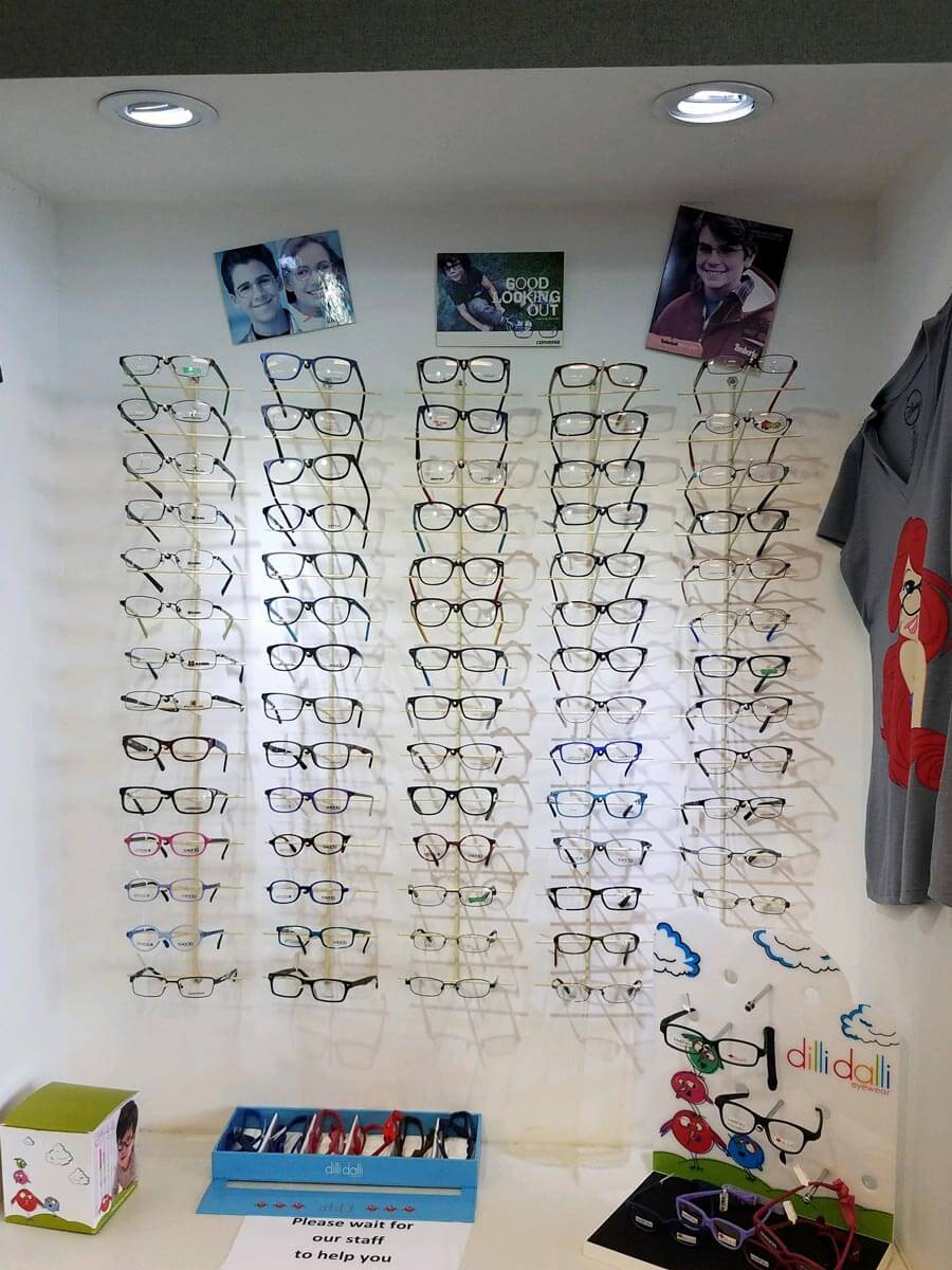 designer eyewear on display