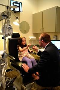 nearsighted child at pediatric optometrist