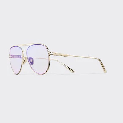 pair of purple tinted eyeglasses