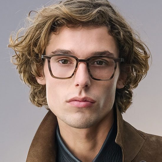 Lindberg model wearing glasses