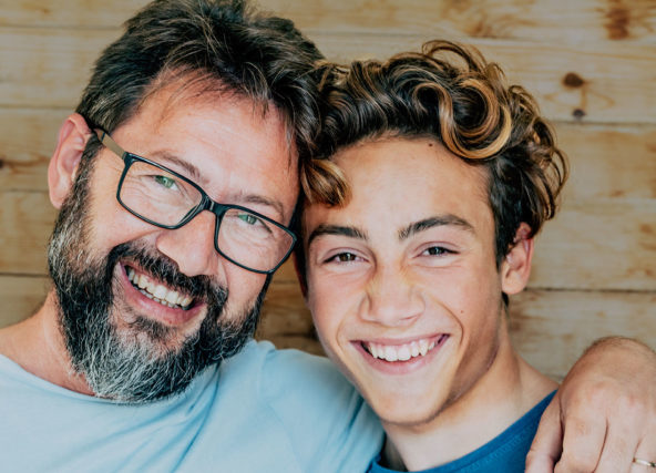 Father & Son Smiling
