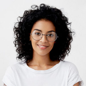 light skinned model w glasses