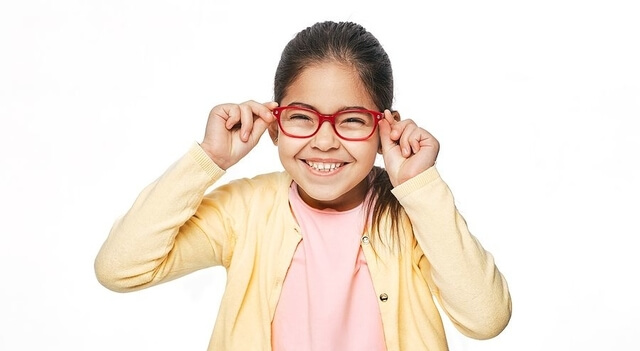 Vision Correction For Children Using Glasses. Portrait Asian Lit