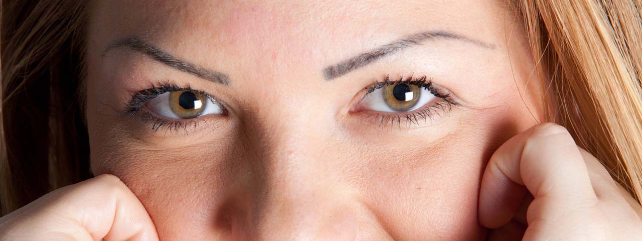 Woman's eyes wearing contact lenses at Milton Eye Care