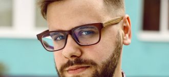 Man Wearing Designer Eyeglass Frames
