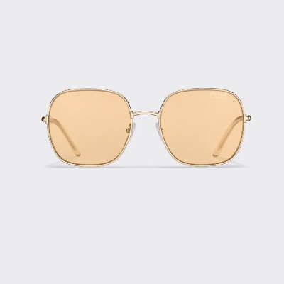 pair of gold tinted prada sunglasses