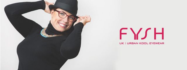 Eye doctor, woman wearing Fysh eyeglasses in Freelton, ON