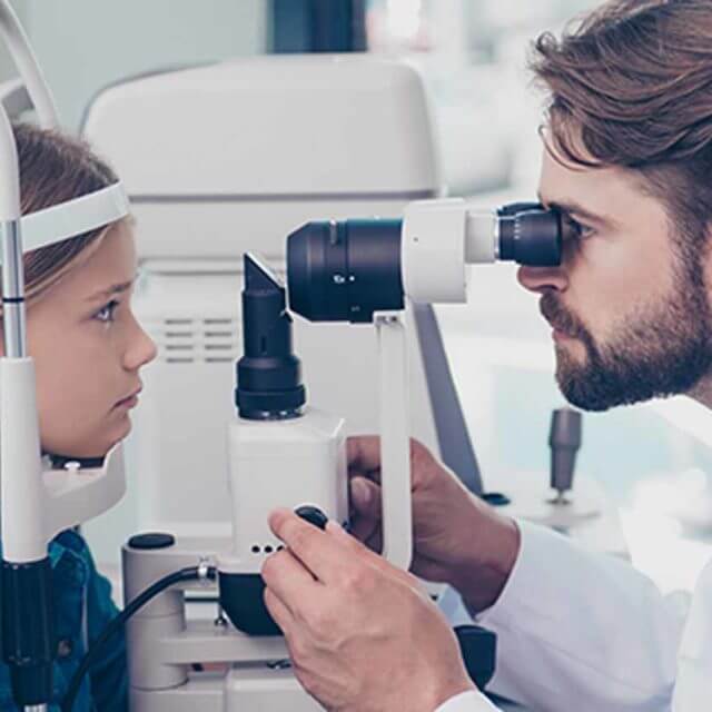 eye doctor and child