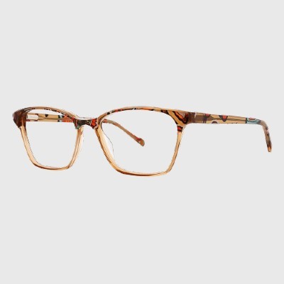 pair of amber colored vera bradley eyeglasses