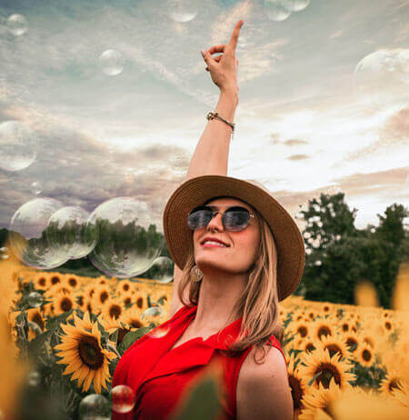 woman in sunflowers