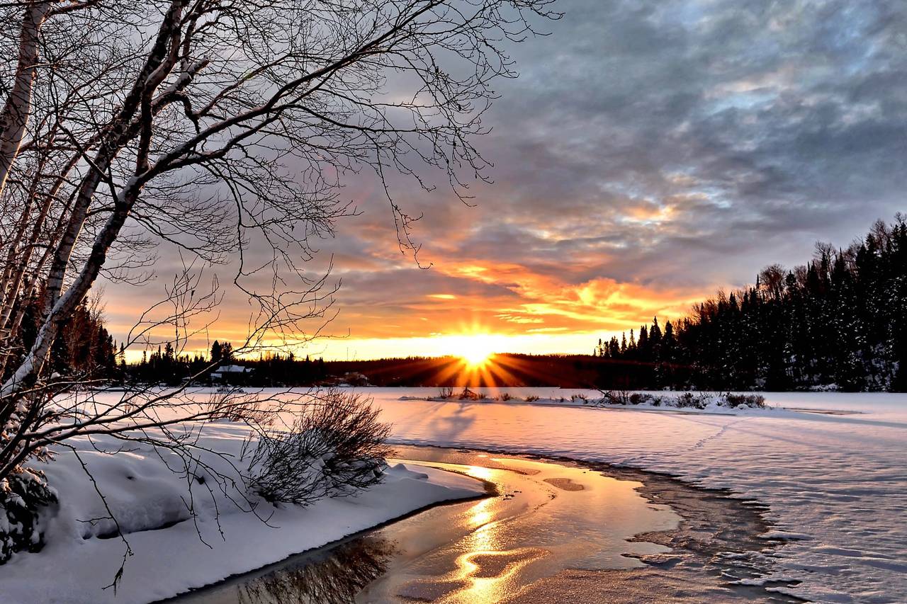 Winter Landscape Sunset 