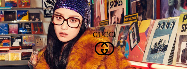 Girl wearing Gucci Eyeglass 