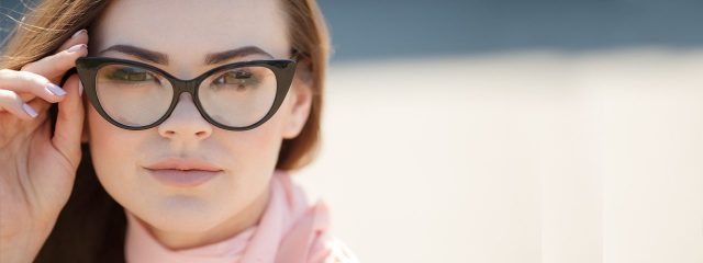 Eye doctor, woman wearing eyeglasses in Lancaster, PA
