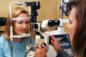 Eye doctor, woman at an eye exam in Copperas Cove, TX