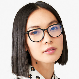 asian girl wearing kate spade eyeglasses