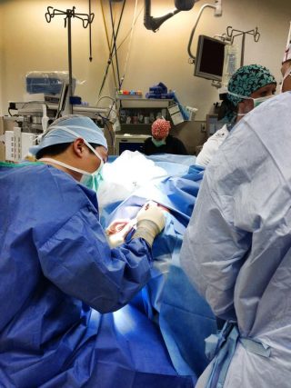 Patient in surgery with Dr. Richard Chu