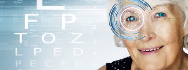 eye exam, senior woman posing for ad, Cataract Surgery in Fort Worth, Southlake, Texas