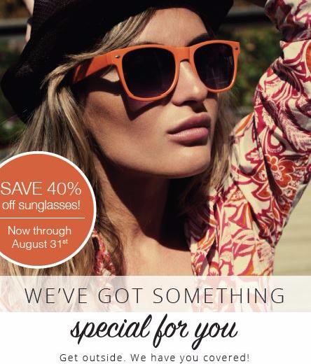 40% Savings on Sunglasses!