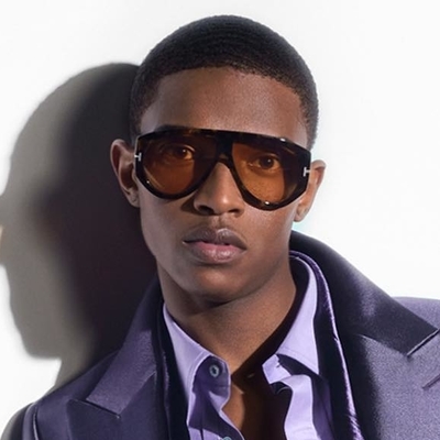 man wearing tom ford brown tinted sunglasses