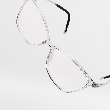 pair of silver rimmed silhouette eyeglasses