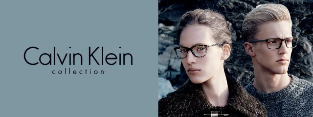 Eye doctor, woman & man wearing Calving Klein eyeglasses in Heath, OH