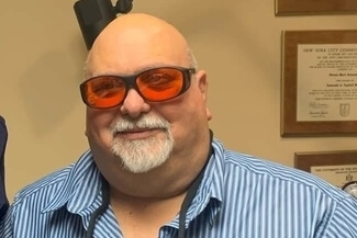 man wearing escoop glasses