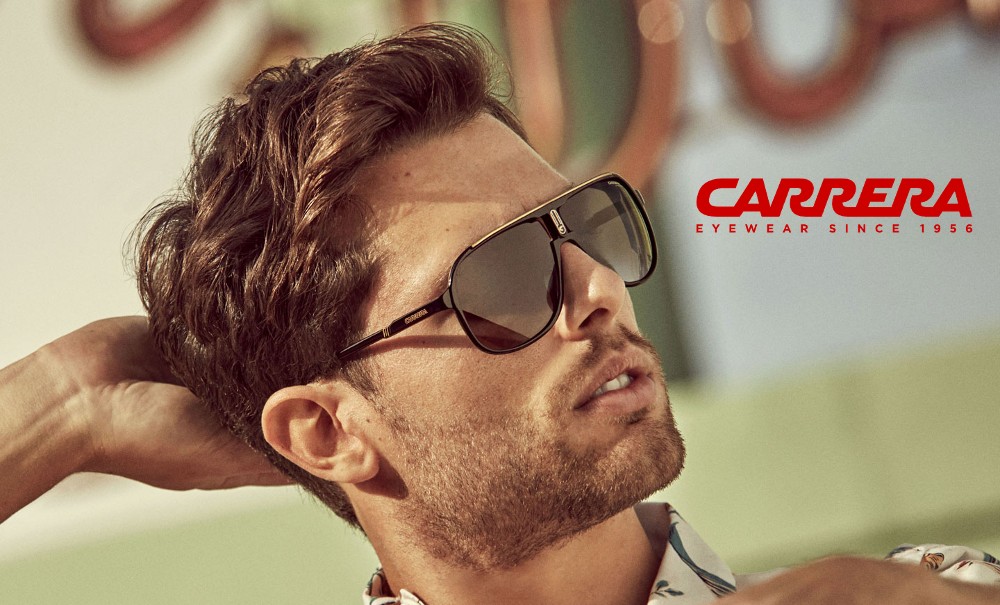 Man Wearing Carrera Designer Sunglasses Frames