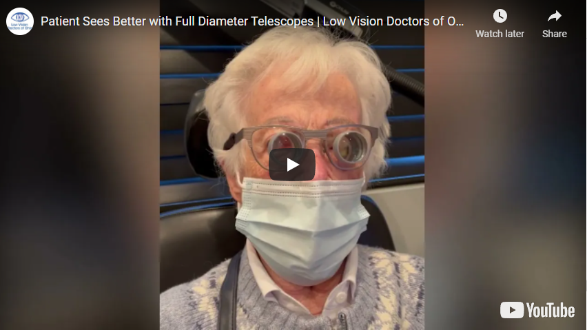 Patient Sees Better with Full Diameter Telescopes