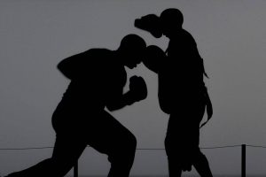 illustration of boxing and potential brain injury