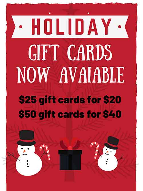 Gift Cards now Avaiable