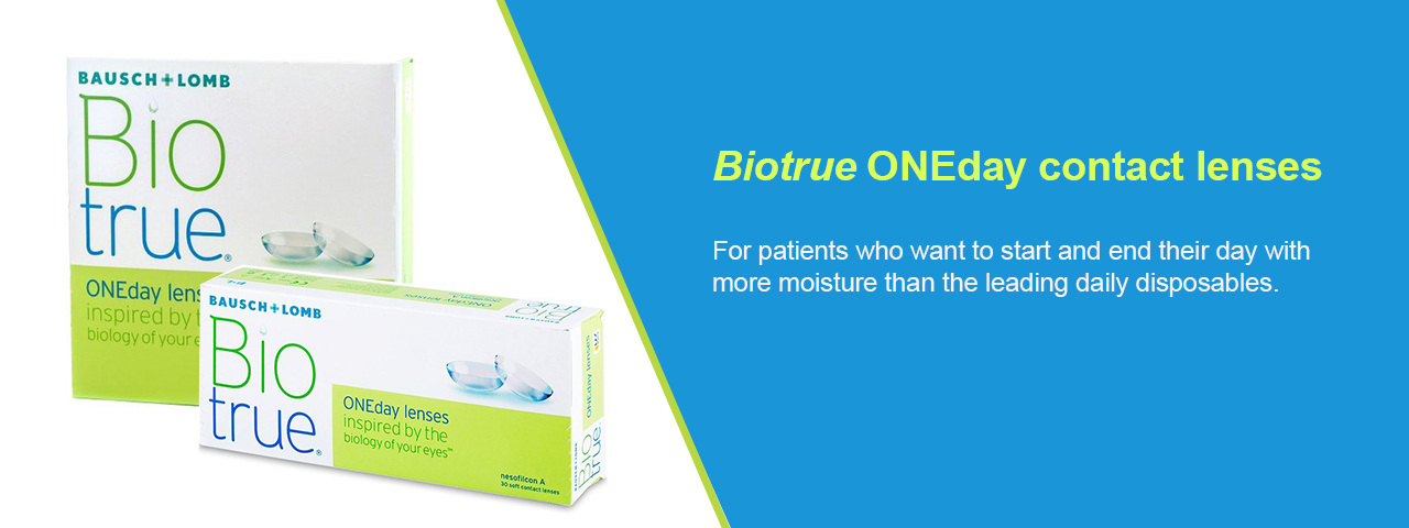 box of biotrue ONEDay contact lenses