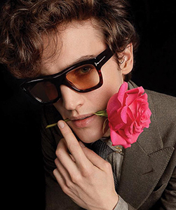 Model wearing Tom Ford sunglasses
