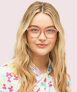 Model wearing Kate Spade glasses