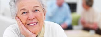 Elderly woman with Macular Degeneration in Evansville