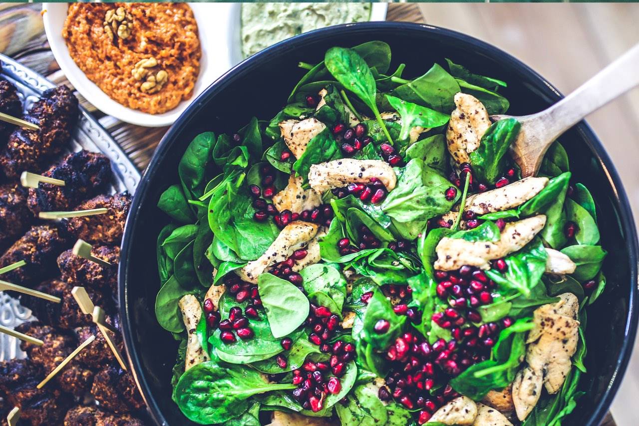 food nutrition spinach chicken salad 1280×853