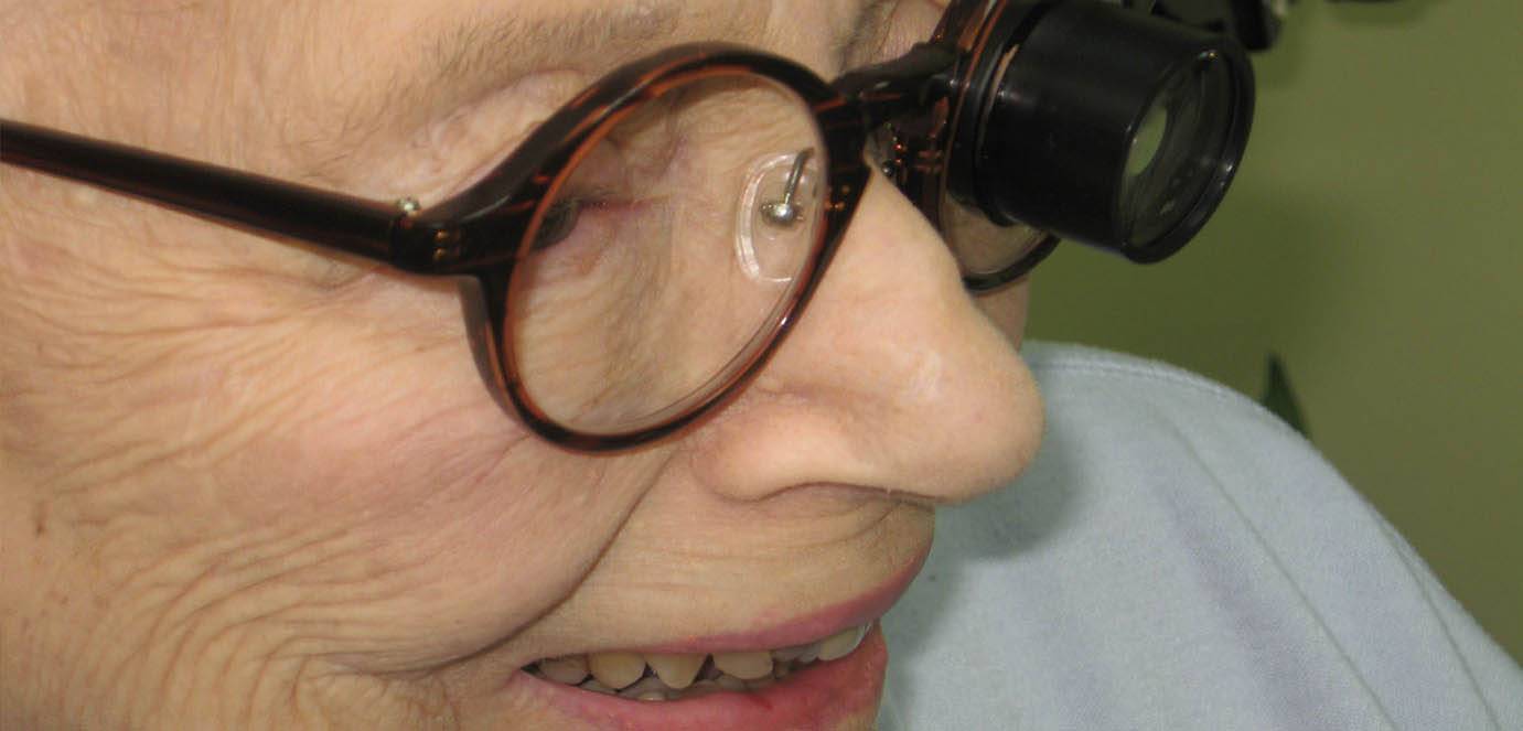 Woman Wearing TeleMicroscope glasses