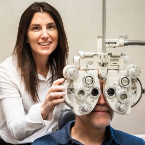 dr sinoway giving eye exam